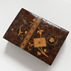 Wood inlay playing cards box