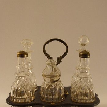Worst quality but still a lovely Cruet Set - Art Glass