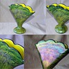 Welz Iridescent Swirl "Marbled" Fan Vase