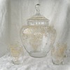Unknown Enameled Punch Bowl and cups
