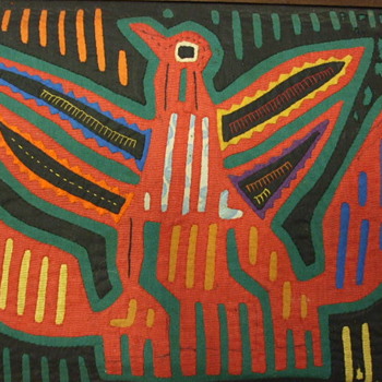Old Native American Framed Bird Quilt - Sewing