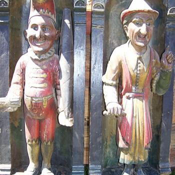 Punch and Judy wood carvings