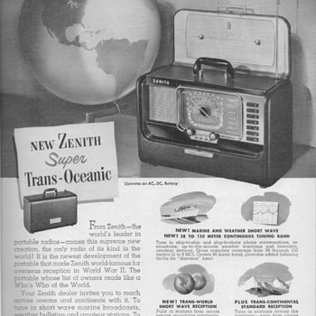 1951 - Zenith Shortwave Radio Advertisement