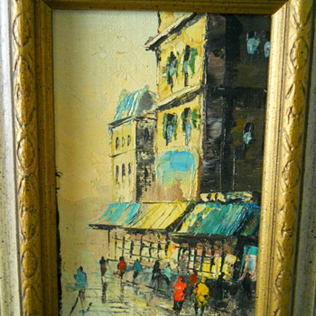Small Street Scene Oil - New Flea art
