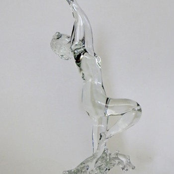 Deco Pose Blown Glass Woman w/Grapes, Rising out of the water~ - Art Glass