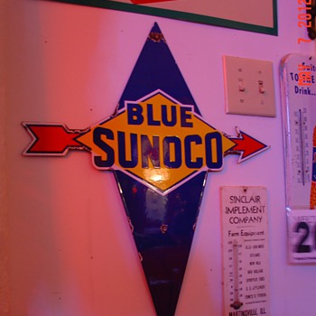 Blue Sunoco Porcelain Pump Plate Sign...Four Colors