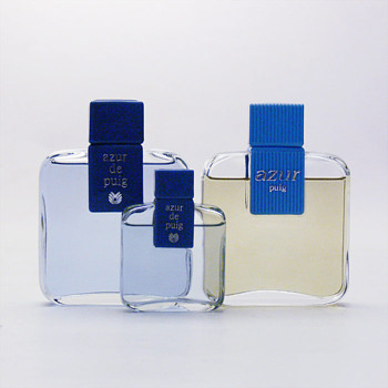 Bottle of AZUR eau de cologne. André Ricard (1978, ca. 1985, 1991, ca. 2000)