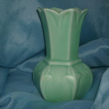 Fluted Matte Glaze Vase - Art Pottery