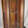 Hanging wood and stained glass light