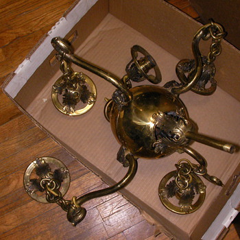 Vintage heavy brass ceiling light