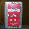 Red & White 20 lb. Coffee Tin