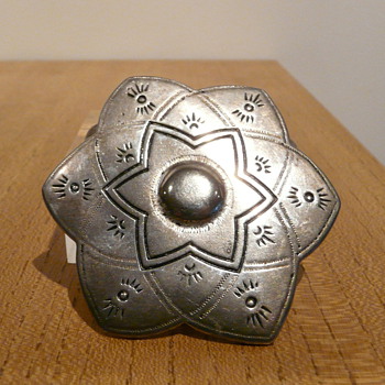 SIX POINTED STAR SILVER BELT BUCKLE