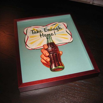1950s "Take Enough Home" 3-D Coca-Cola Cardboard Sign
