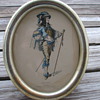 Antique Borghese French Panels w/ Oval Gilt Frames Don Juan and L'Etourdi Full Color Prints