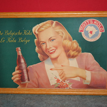 matt's kola advertising cardboard poster - Advertising