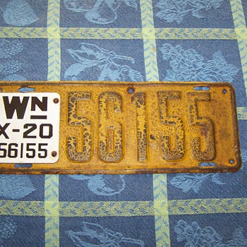 1919 - 1920 Washington State Auto License Plate - Signs