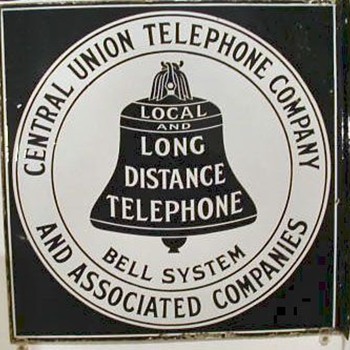 Central Union Telephone Company Porcelain Sign - Signs