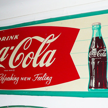 Coca Cola Horizontal Sign 1960's