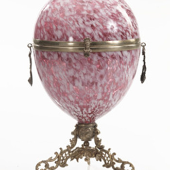 Spatter Glass Egg-shaped Liqueur Set - Art Glass