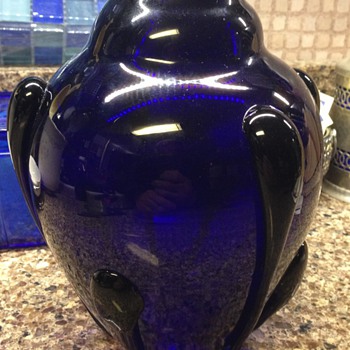 Art Deco Cobalt glass vase - Art Glass