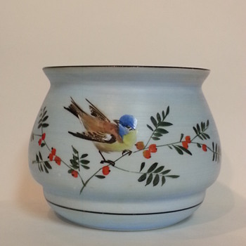 BEAUTIFUL HAND PAINTED Glass VASE BOWL? - Art Glass