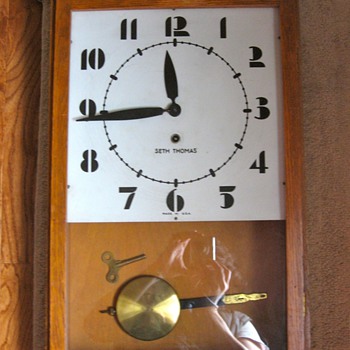 Seth Thomas Oak Art Deco Regulator Clock