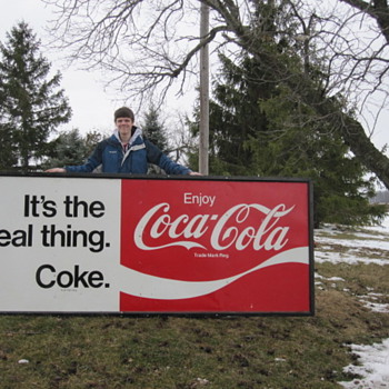 Huge Coca-Cola Tin Sign ( Its The Real Thing )