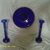 all i know its blue glass cant find any info at all on these items i beleive they r a set