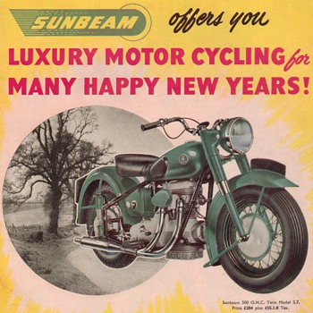 1950 Sunbeam Motorcycle Advertisement - Advertising