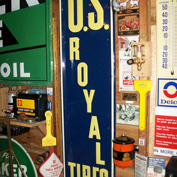 Shell Station and US royal tires sign