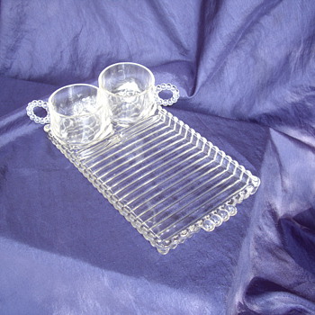 Imperial Candlewick Glass Snack Trays with Cups