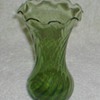 Green spiral-twist flower vase