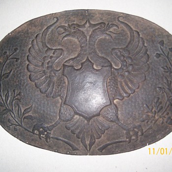 Early Dubble Eagle Emblem On Leather - Victorian Era