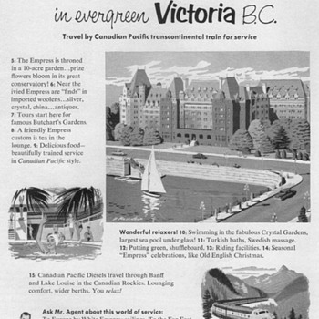 1952 - Canadian Pacific Railway Advertisement