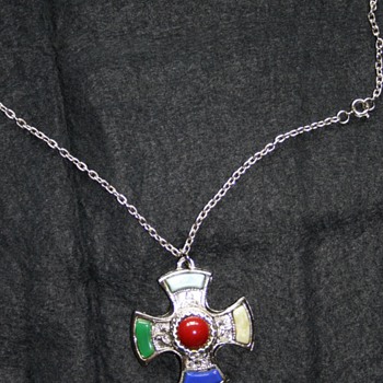 Vintage Celtic Cabochon Cross by JEM