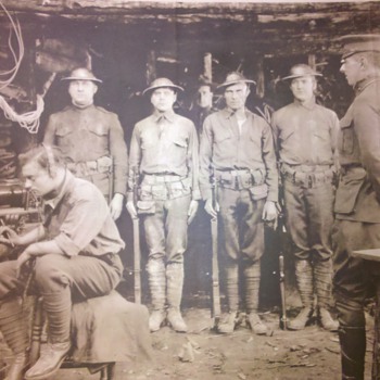 RARE WWI US Marines in the dug-out photo 