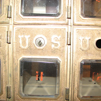 Antique USPS Postal Boxes Brass and Dovetailed