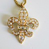 Antique Georgian OMC Diamond 18k Fleur De Lis Lavaliere Necklace