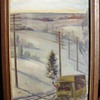 OLD WISCONSIN FARM HILLS AMATEUR OIL PAINTING