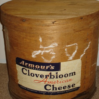 Antique Wooden Cheese Box - Advertising