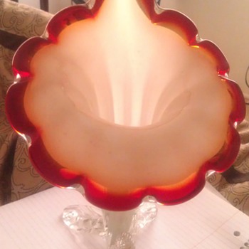 Vintage Art Deco Glass Vase  - Art Glass
