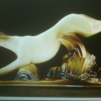 Charles Lemanceau Art Deco Greyhound Sculpture - Art Pottery
