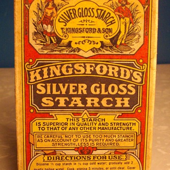 Kingsfords Silver Gloss Starch Box - Advertising