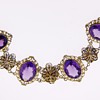 Antique Victorian Amethyst Paste Filigree Silver Bracelet 