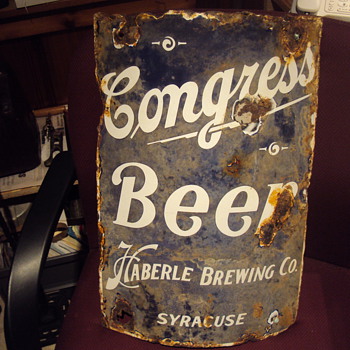 Curved Porcelain Beer Sign - Signs