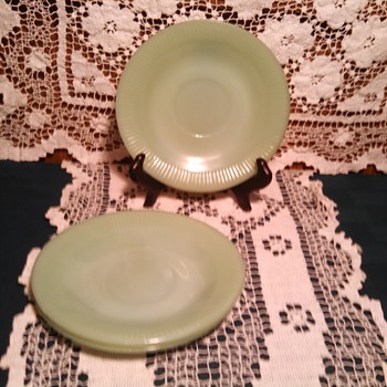 Fire king "Jane Ray" Saucers(not Demi's) - Glassware