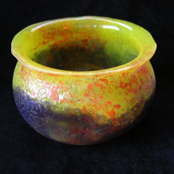 Large Interesting Hand Made Bowl - Art Glass