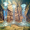 Clear glass candlesticks