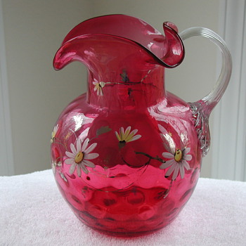 Solid Crystal Murano Owl Signed By Artist Licio Zanetti - Cranberry Glass Pitcher