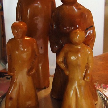 Carved wooden family of four
